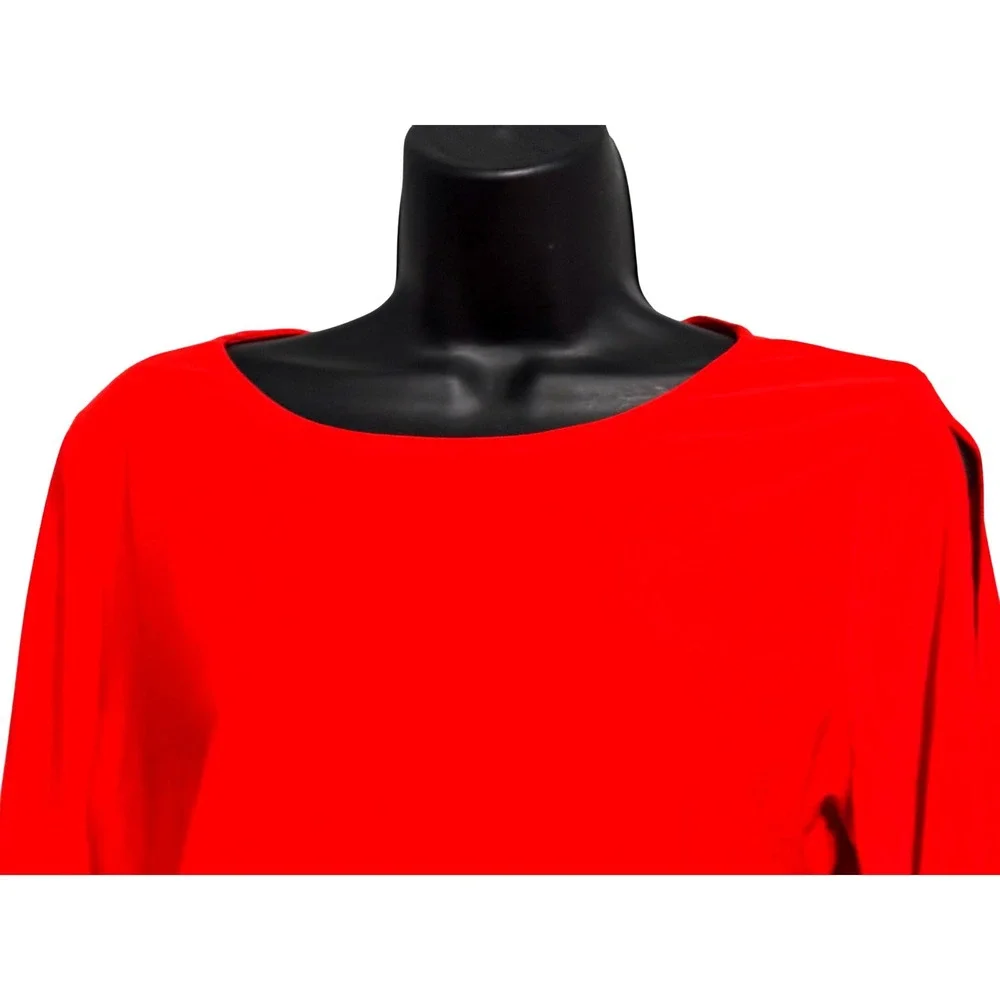 Juniper + Lime Women's Red Sequin Trim Cold Shoulder Blouse Top ITU1631 Size S